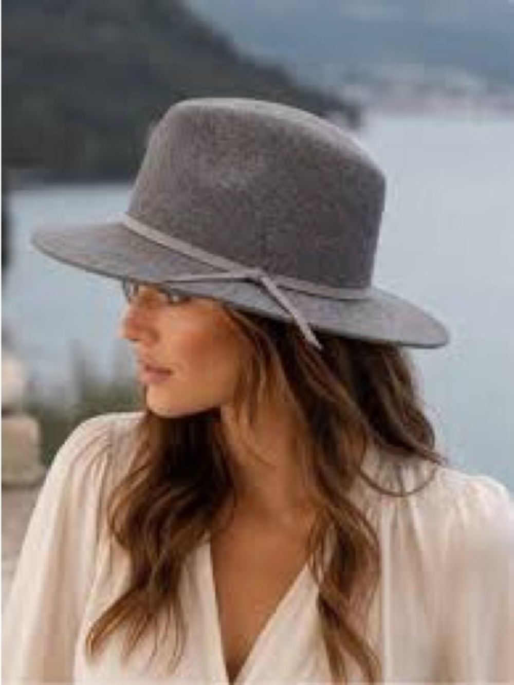 House of Harlow 1960 Women's Heather Grey Wool Tie Band Hat